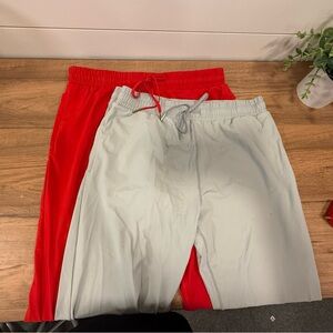 ZYIA Athletic Active Lightweight Joggers Size L LOT of 2 - Red & Grey